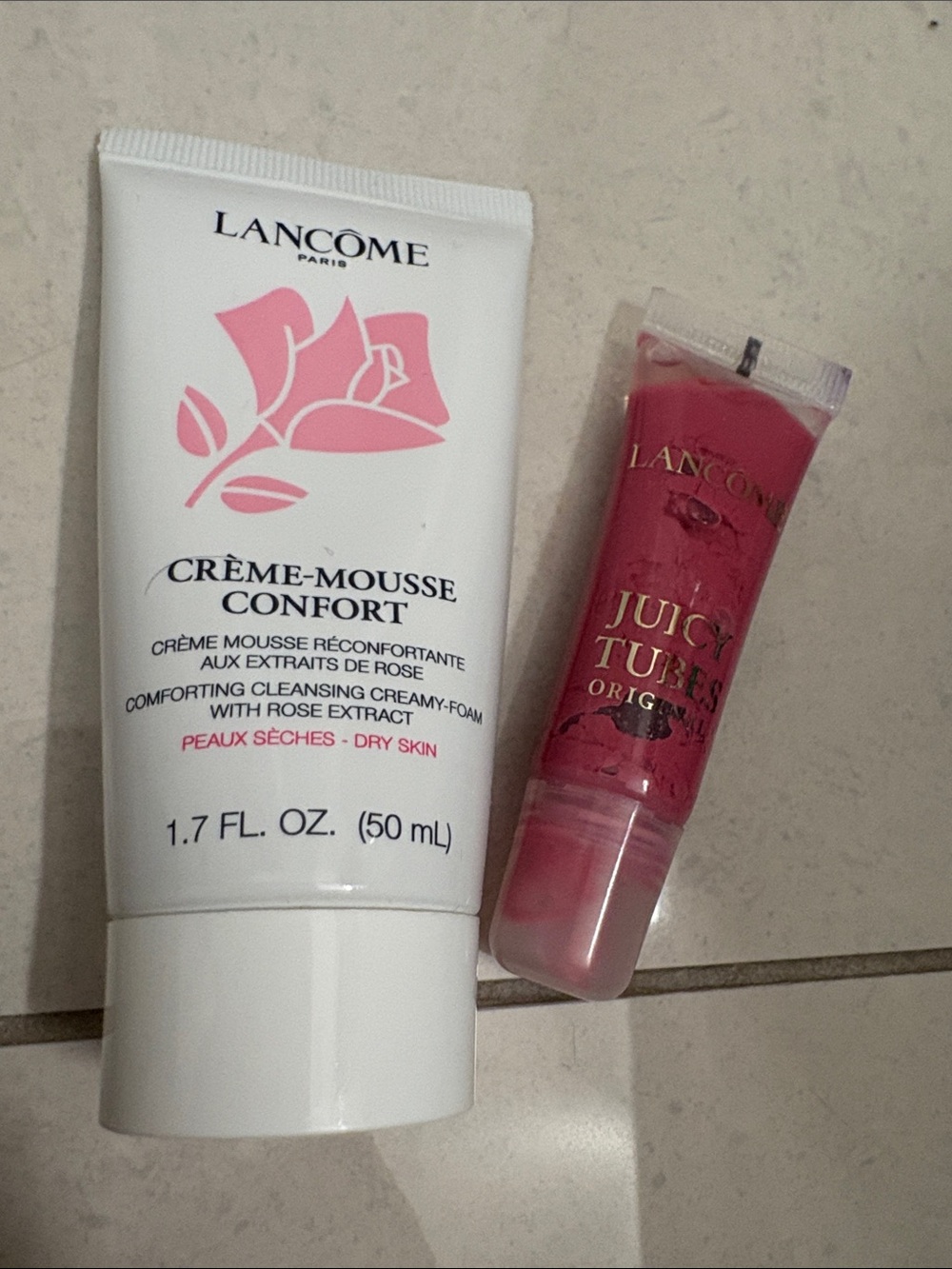 Lancôme Rose Crème-Mousse Comfort + Juicy Tubes Lip Gloss - White & Pink